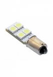 Žárovka 4 SMD LED 12V Ba9S s rezistorem CAN-BUS ready bílá