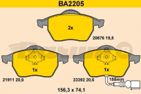 Barum Sada brzdových destiček, kotoučová brzda BA2205