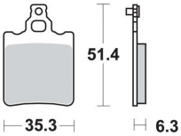 Brzdové destičky přední/zadní 51,4x35,3x6,3