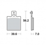 Brzdové destičky přední/zadní 56,2x39,9x7,5mm