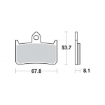 Brzdové destičky přední/zadní 53,7x67,8x8,1mm