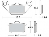 Brzdové destičky přední/zadní 50,9x110,7x9,4mm