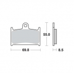 Brzdové destičky 54,9x69,8x8,5mm