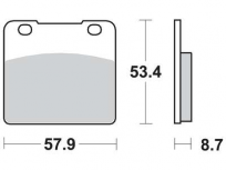 Brzdové destičky   53,4x57,9x8,7mm