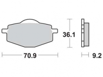 Brzdové destičky 36,1x70,9x9,2mm