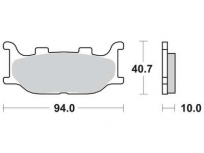 Brzdové destičky 40,7x94x10mm