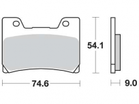 Brzdové destičky 54,1x74,9x9mm