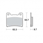 Brzdové destičky 54,7x63,2x8,7mm