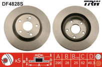 Přední brzdový kotouč TRW DF4828S